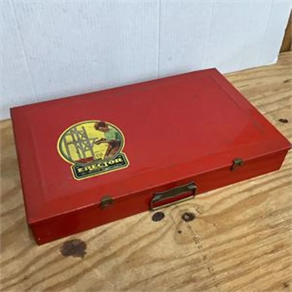 Vintage AC Gilbert Erector Set No 8.5 All-Electric Ferris Wheel Red Metal Box